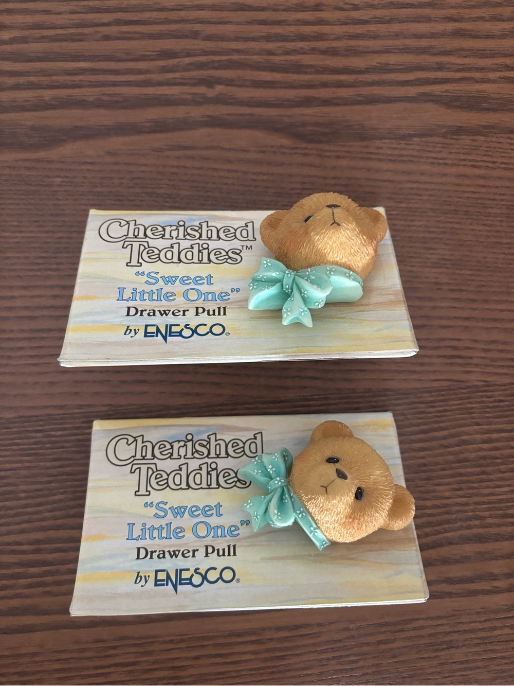 Vintage cherished teddies drawer pulls lot of 2
